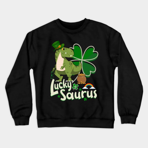 st patricks day dinosaur Crewneck Sweatshirt by Jandjprints